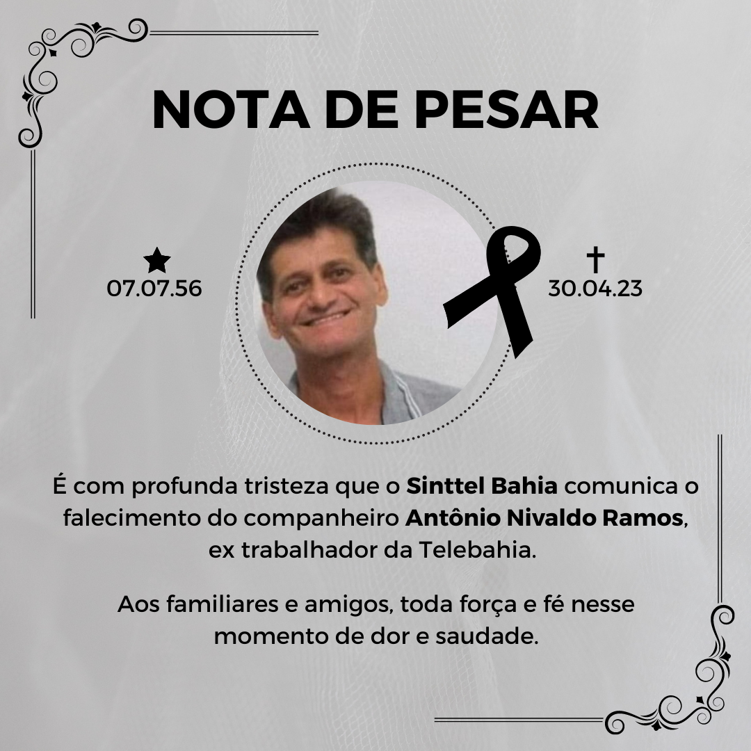 NOTA DE PESAR: AntÃ´nio Nivaldo Ramos